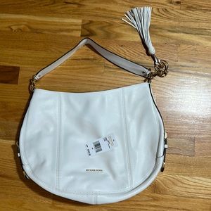 Michael Michael Kors Optic White Leather Brooke Hobo Bag
